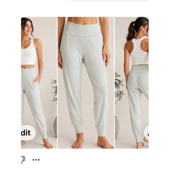 Athleta Pants - Athleta Womens Salutation Jogger Light Green High Rise Pockets Size Large Petite